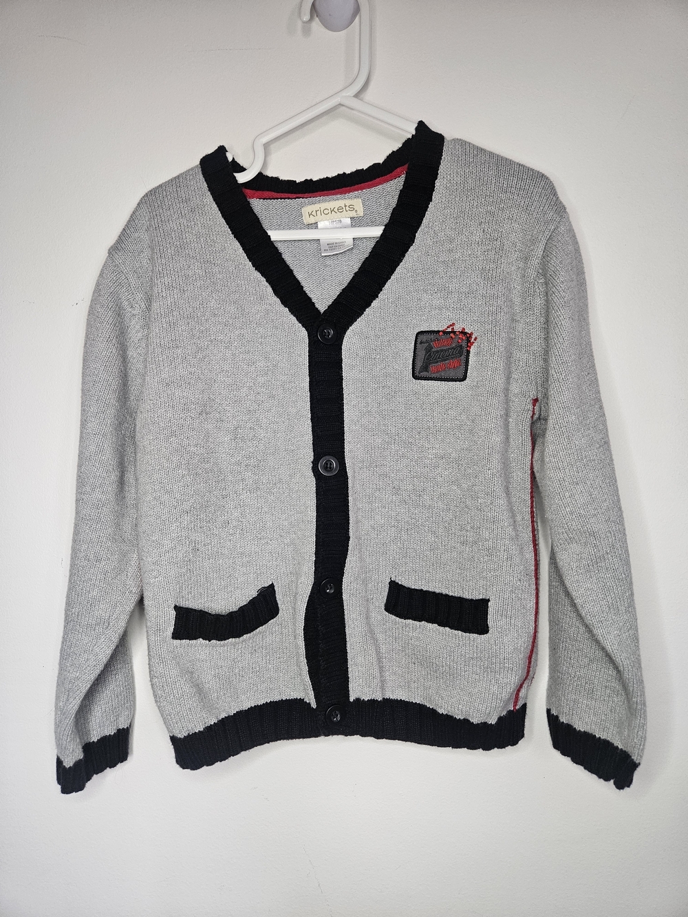 Krickets Kids Gray Button Front Knit Cardigan Sweater Size 6 Preppy🩷